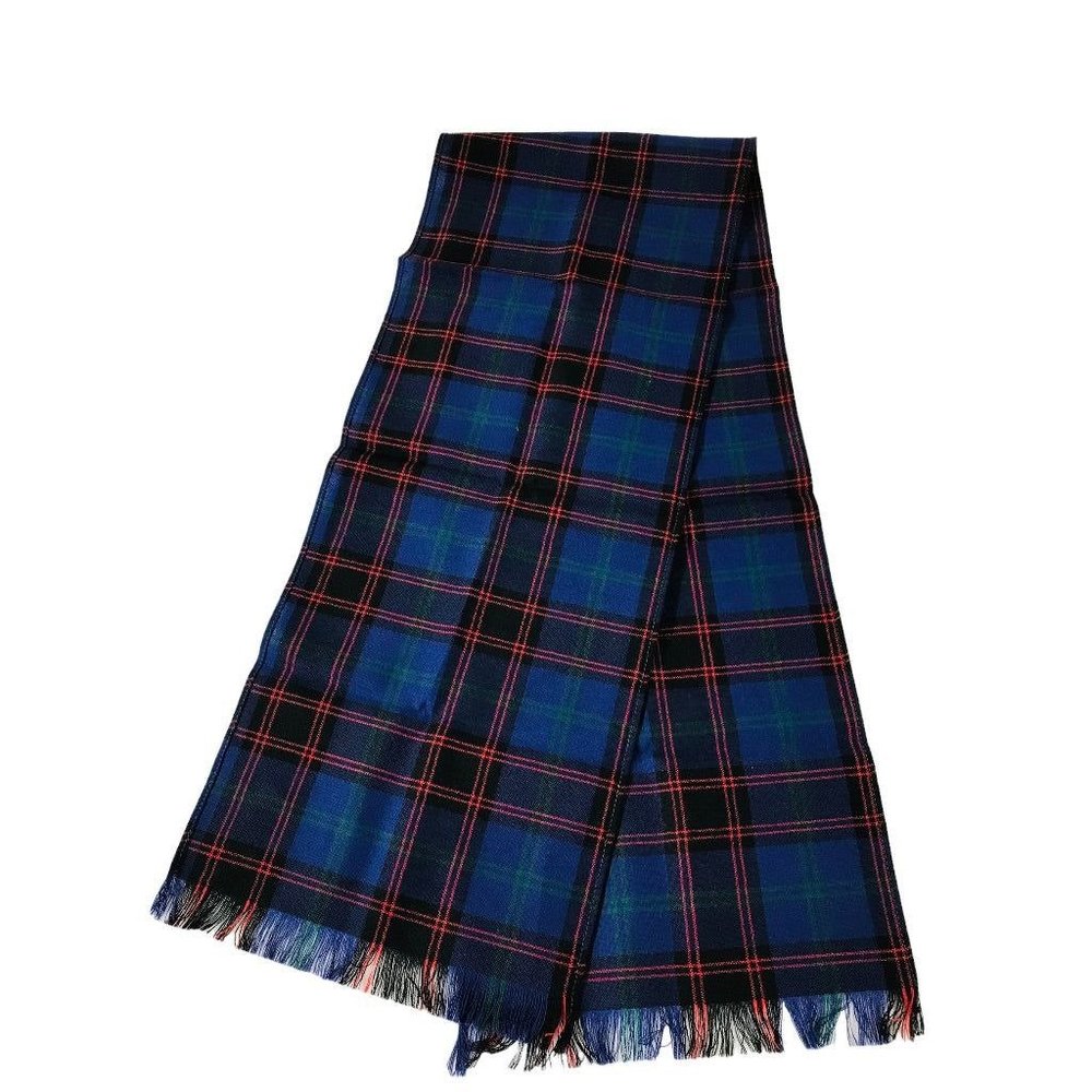 Scotland House Ltd. 100% Pure Wool Scarf Blue Green Red Plaid Scarf 54" x 10.5"